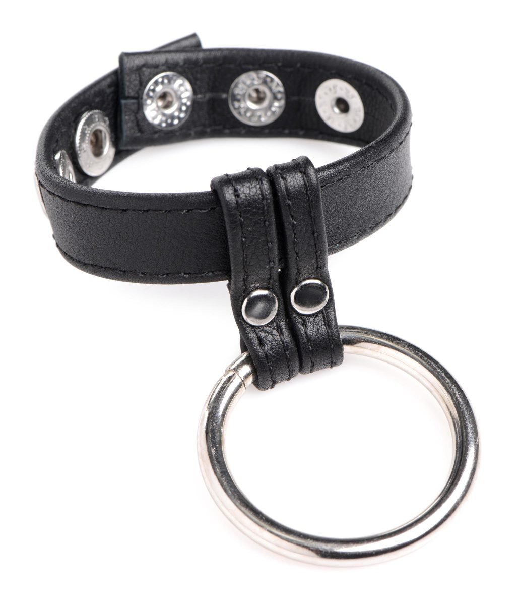 Leather and Steel Cock and Ball Ring - Image 4