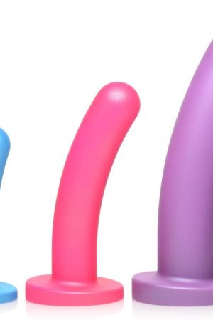 Triple Peg 28X Vibrating Silicone Dildo Set with Remote Control