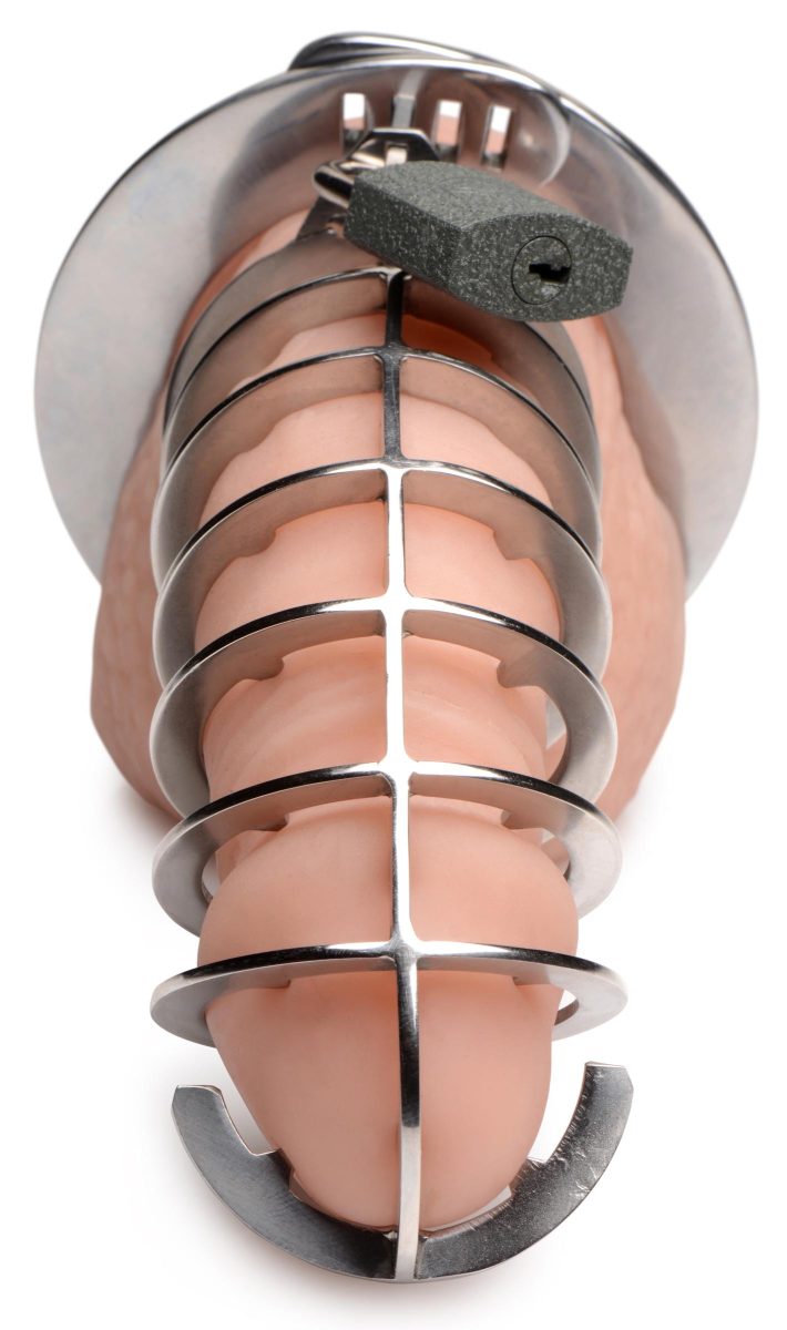 Stainless Steel Spiked Chastity Cage - Image 4