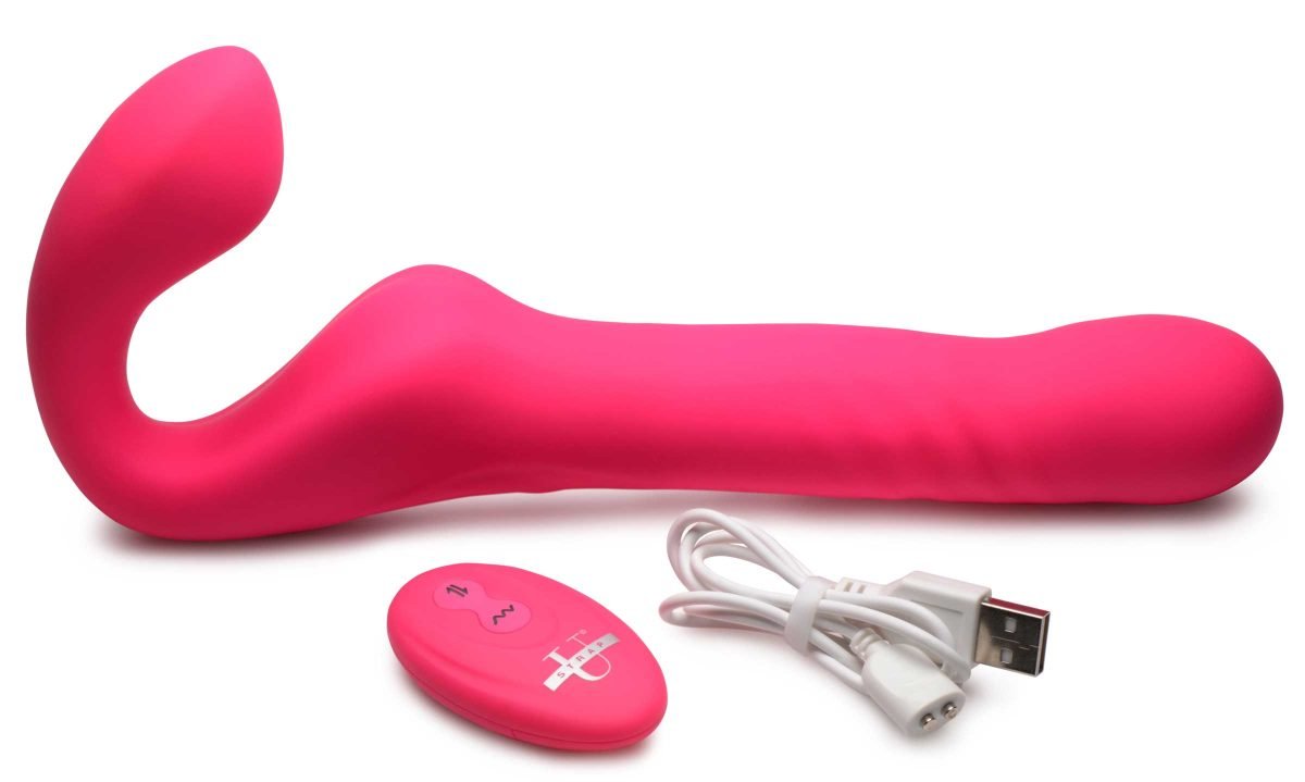 30X Thrusting and Vibrating Strapless Strap-On With Remote Control - Image 10