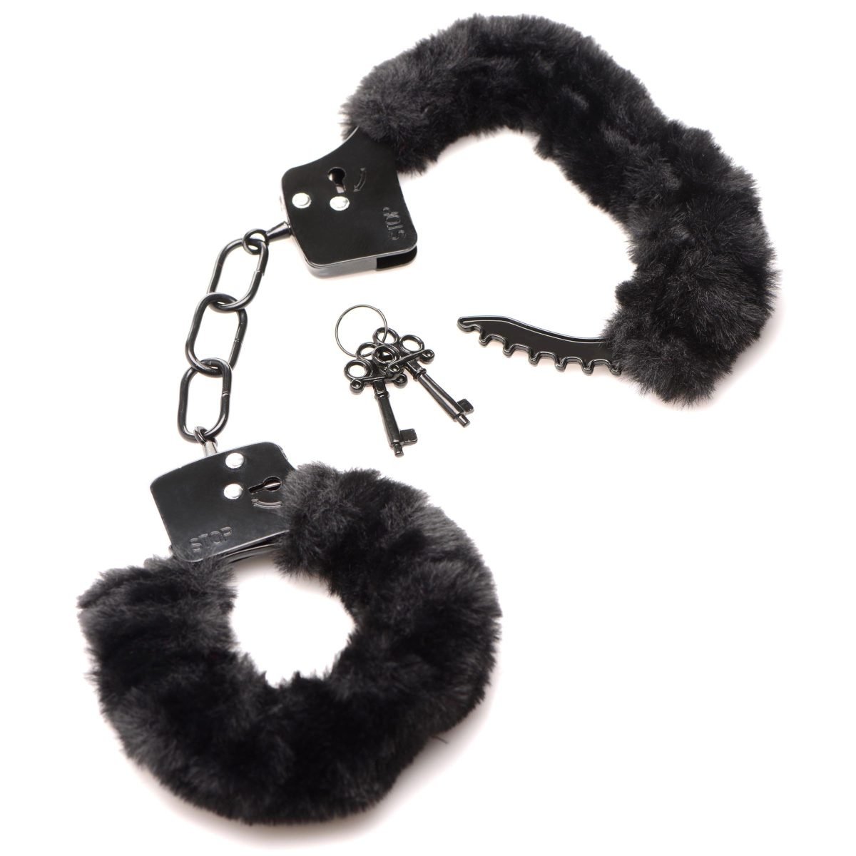 Cuffed In Fur Furry Handcuffs - Black - Image 4