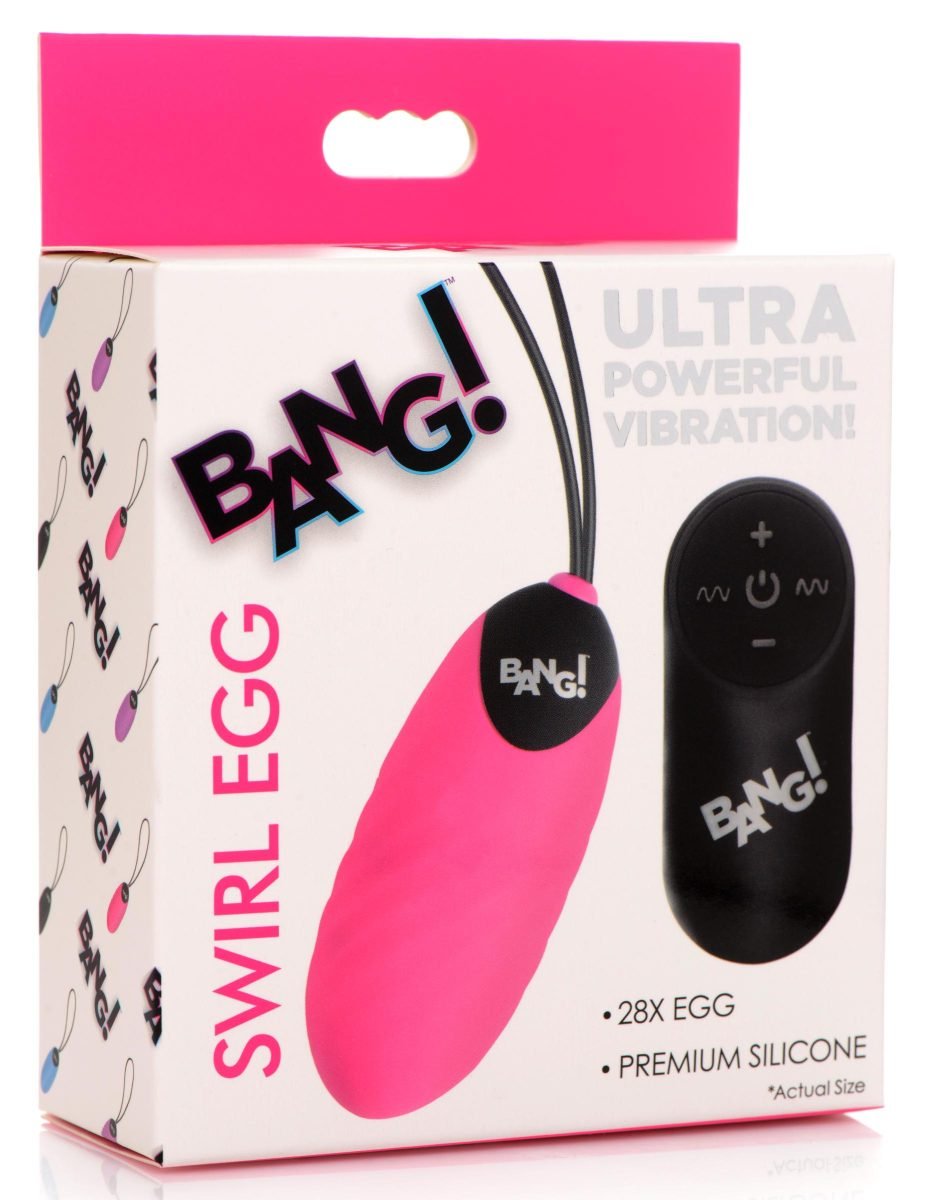 28X Swirl Silicone Vibrating Egg with Remote Control - Image 5