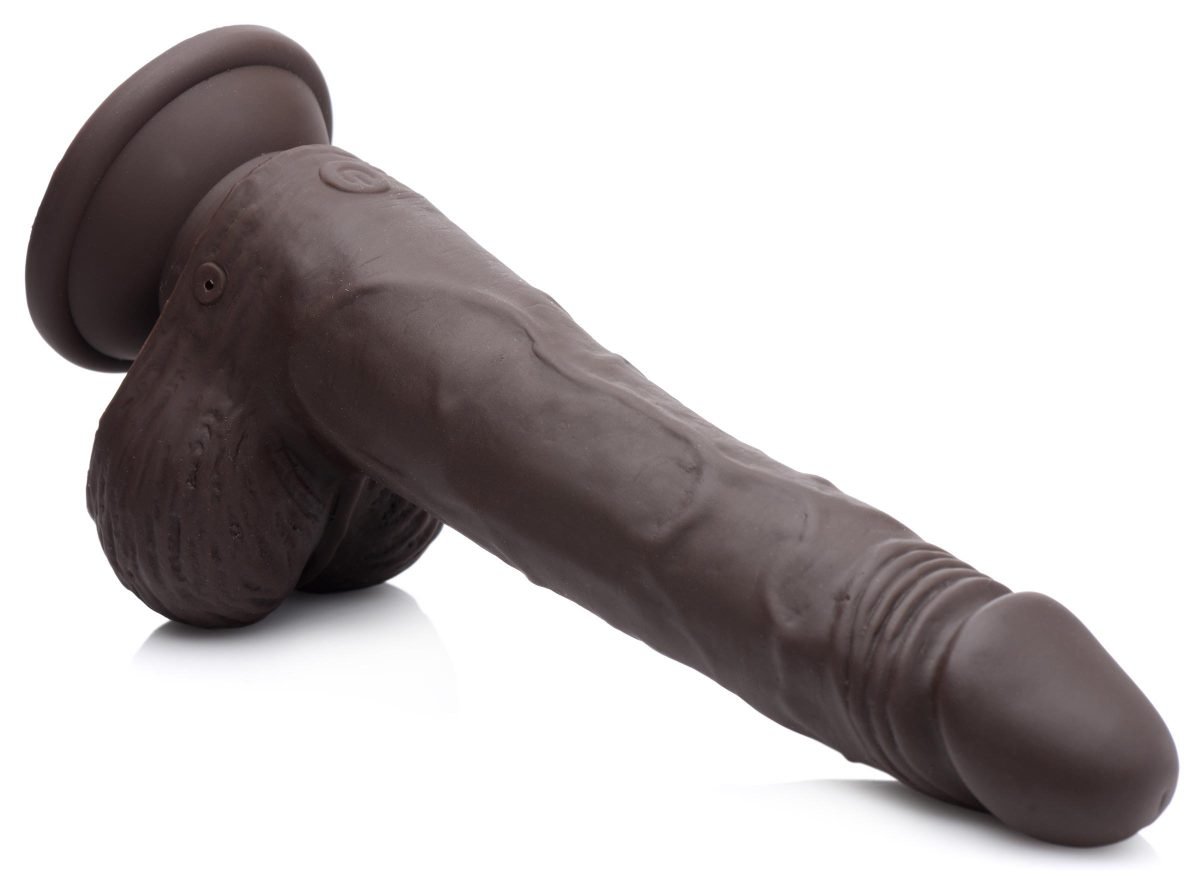 Thrusting and Vibrating 8 Inch Dildo - Dark - Image 4