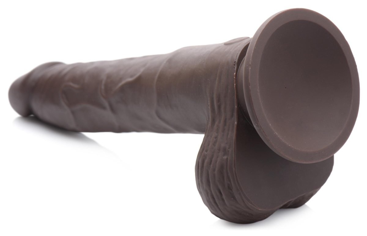 Thrusting and Vibrating 8 Inch Dildo - Dark - Image 5