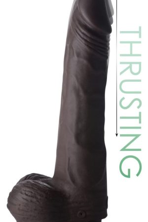 Thrusting and Vibrating 8 Inch Dildo - Dark