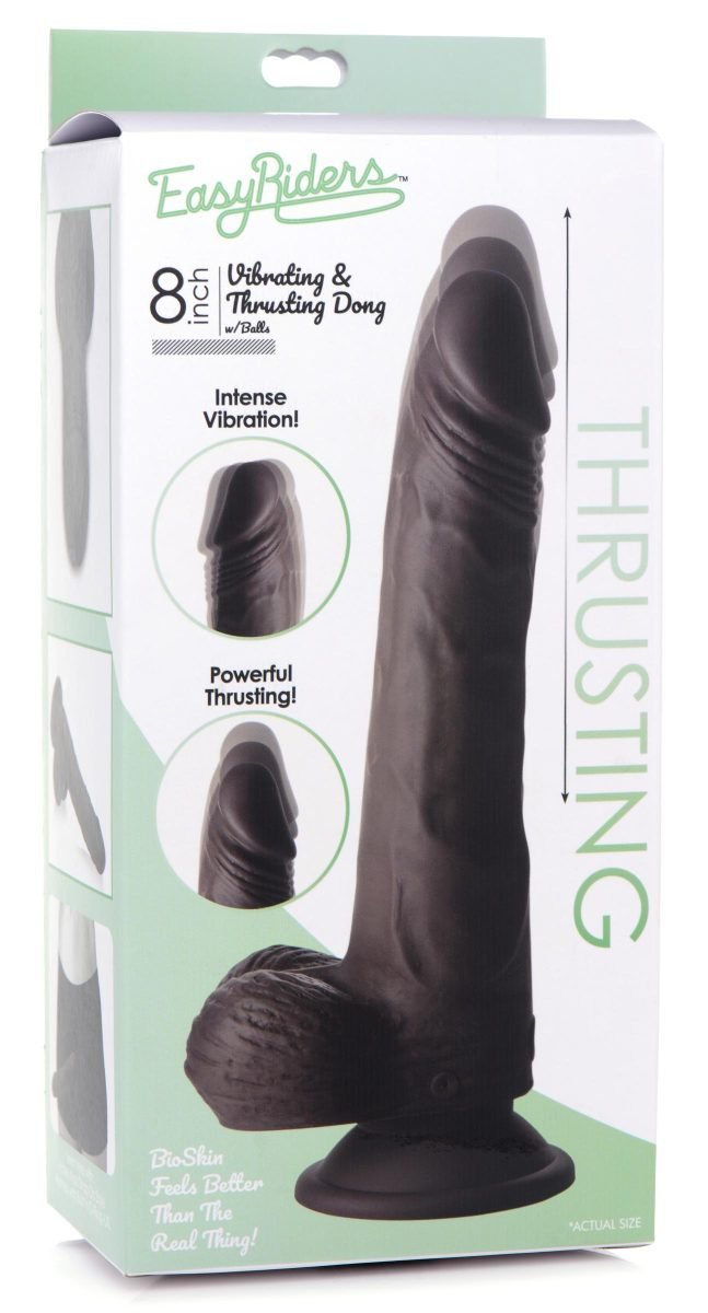 Thrusting and Vibrating 8 Inch Dildo - Dark - Image 7