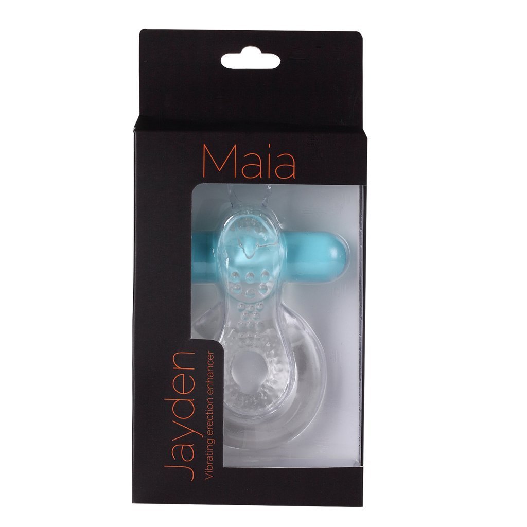 JAYDEN RECHARGEABLE VIBRATING COCK RING CLEAR SLEEVE - Image 4