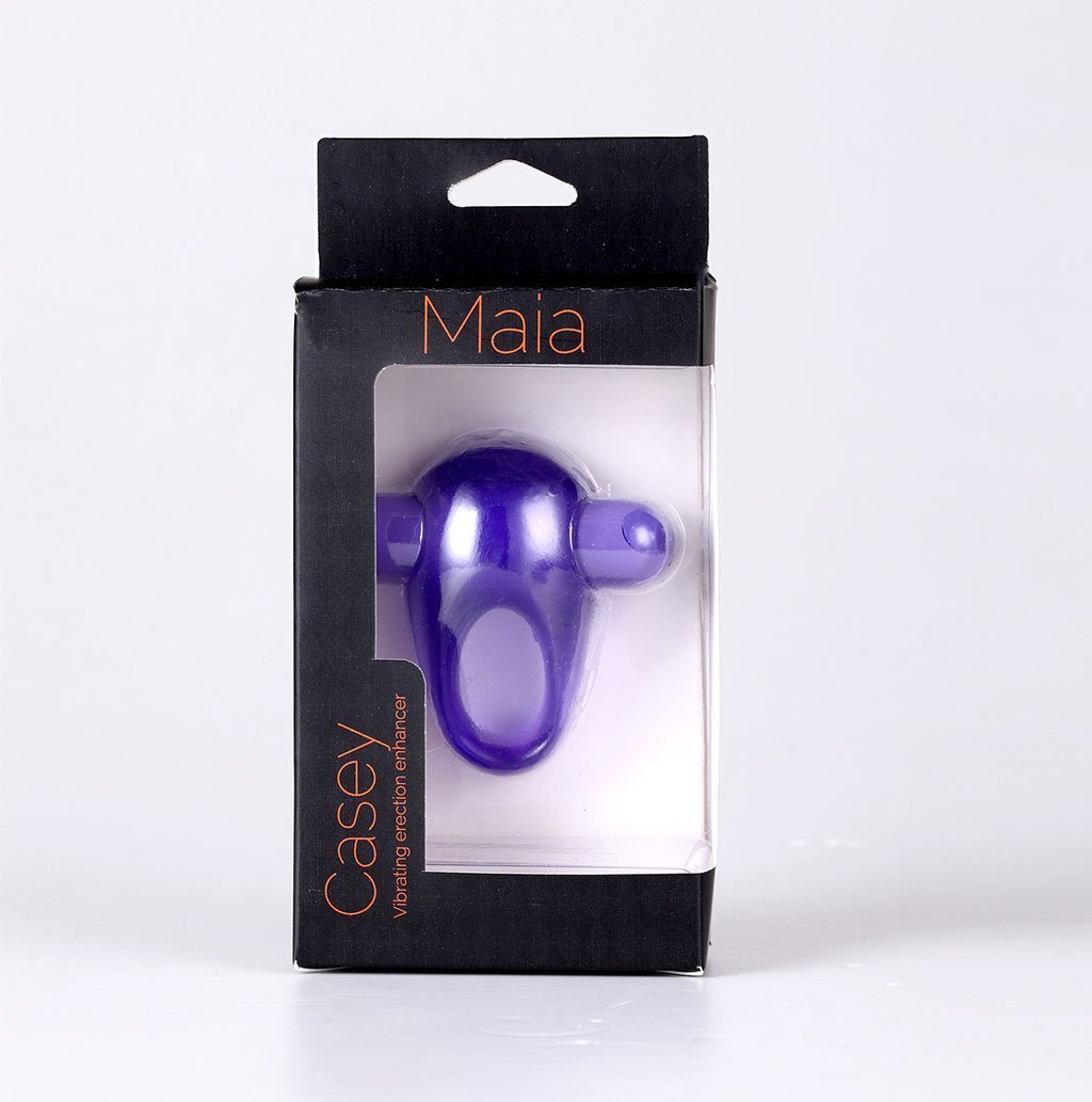 CASEY RECHARGEABLE VIBRATING ERECTION ENHANCER RING PURPLE - Image 2