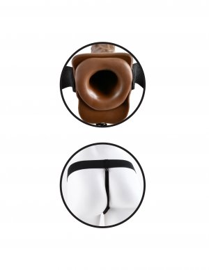 FETISH FANTASY HOLLOW STRAP ON W/BALL 7 VIBRATING BROWN " - Image 4