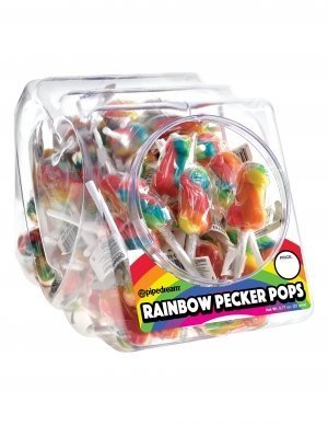 Rainbow Pecker Pops 72Pc Bowl