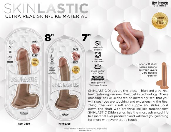 Skinsations Skinlastic Sliding Skin 8In Dildo W/ Suction Base - Image 2