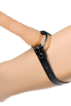 Thigh or Boot Leather Strap On Dildo Harness