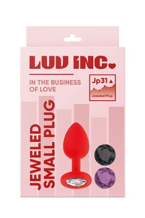 Luv Inc Vibrating Jeweled Plug Small - Red