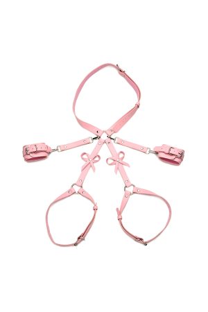 Bondage Harness with Bows XL/2XL - Pink