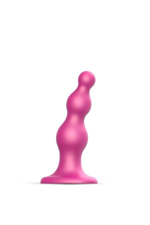 Strap-On-Me Beads Plug Dil Metallic Raspberry - Medium
