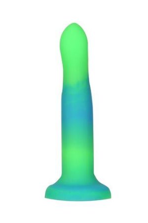 Rave Addiction 8in Glow In The Dark Dildo Blue/green