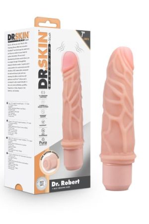 Dr. Skin Silicone Dr. Robert 7 In Vibrating Dildo Beige