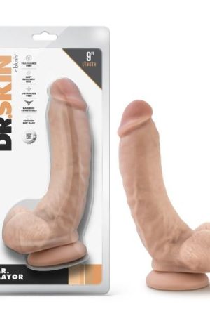 Dr. Skin Mr. Mayor 9in Dildo W/ Balls Beige