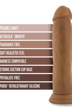 Dr Skin Silicone Dr Henry 9in Dildo Mocha
