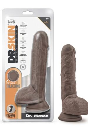 Dr. Skin Dr. Mason 9in Dildo W/ Suction Chocolate