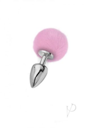 Iris Medium Silver Plug with Pink Pom Pom