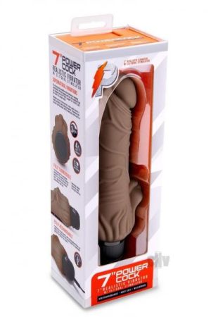 Pc Realistic Vibe W/clit Stim 7 Drk Brn
