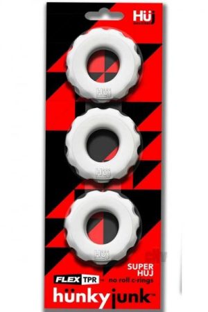 Super Huj 3pk Cockrings White Ice