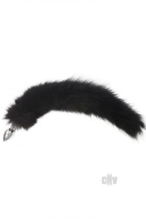 Rouge Stainless Steel Butt Plug Medium Real Fur