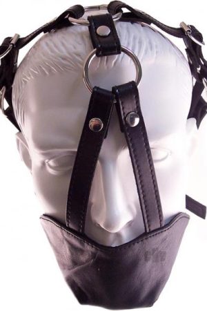 Rouge Leather Mouth Chin Gag Black