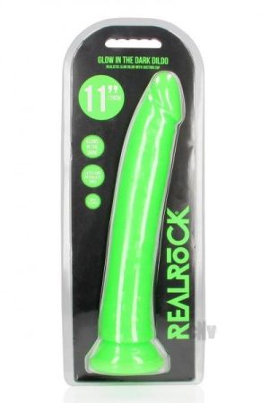 Realrock Slim Dildo 11 Gitd Green