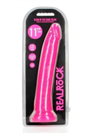 Realrock Slim Dildo 11 Gitd Pink