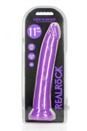 Realrock Slim Dildo 11 Gitd Purple