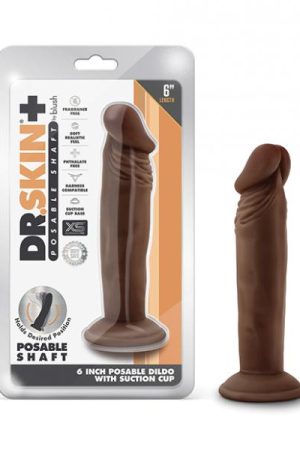 Blush Dr. Skin Plus 6" Posable Dildo - Chocolate