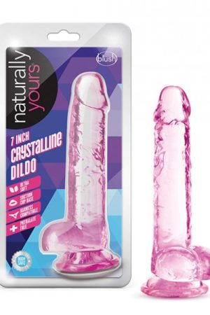 Blush Naturally Yours 7" Crystalline Dildo - Rose
