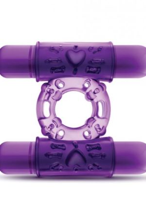 Double Play Dual Vibrating Cock Ring Purple