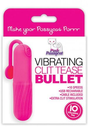 Pink Pussycat Vibrating Clit Tease Bullet - Pink
