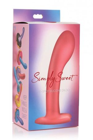 Curve Toys Simply Sweet 7" G Spot Silicone Dildo - Pink
