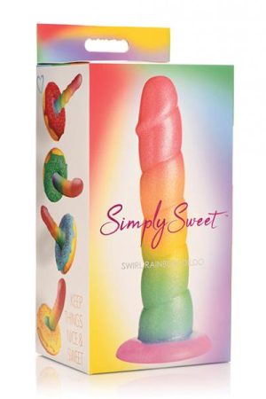 Curve Toys Simply Sweet 6.5" Swirl Rainbow Dildo