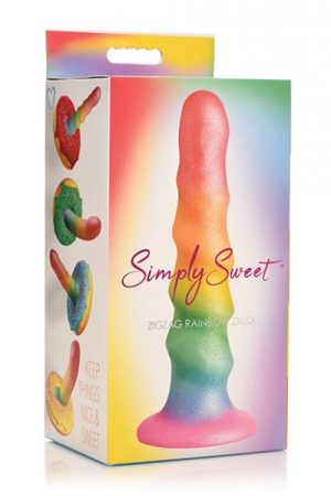 Curve Toys Simply Sweet 6.5" Zigzag Rainbow Dildo