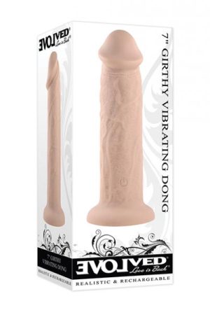 Evolved 7" Girthy Vibrating Dong - Light