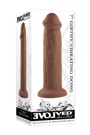 Evolved 7" Girthy Vibrating Dong - Dark