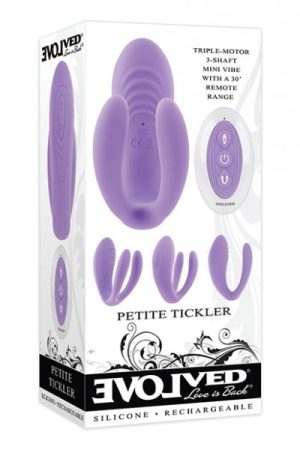 Evolved Petite Tickler Mini Vibe W/remote - Purple
