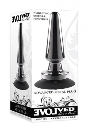 Evolved Advanced Vibrating Rechargeable Metal Plug - Black