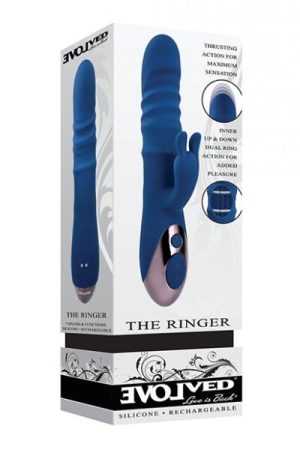 Evolved The Ringer Rechargeable Thrusting Rabbit - Blue