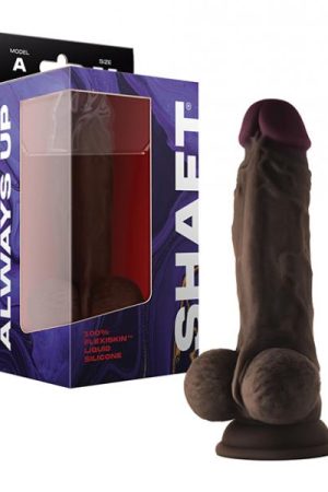 Shaft Model A Flexskin Liquid Silicone 7.5" Dong W/balls - Mahogany