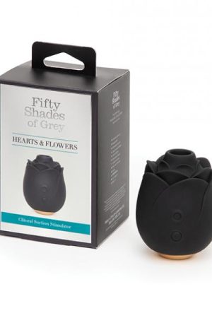 Fifty Shades Of Grey Hearts & Flowers Rose Vibrator - Black