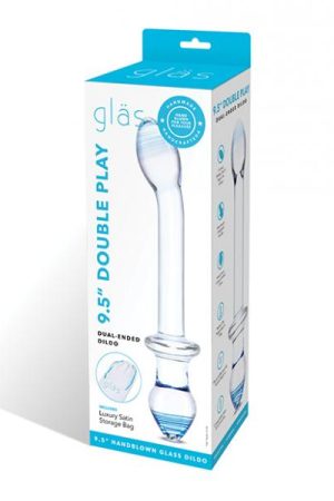 Glas 9.5" Double Play Dual Ended Dildo - Clear
