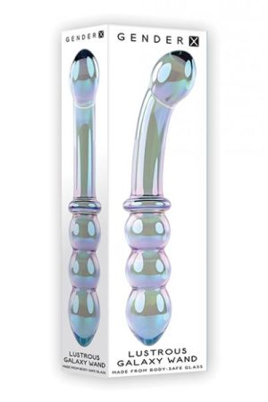 Gender X Lustrous Galaxy Wand Dual Ended Glass Massager - Green