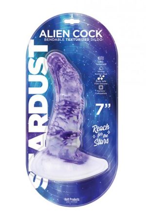 Stardust Alien Cock Silicone Textured Dildo - Purple