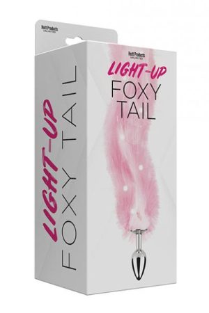 Foxy Tail Light Up Faux Fur Butt Plug - Pink